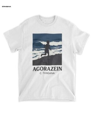 Camiseta Merch: Agorazein Silueta Niño Corriendo Playa: Tu Esencia Vintage de C. Tangana