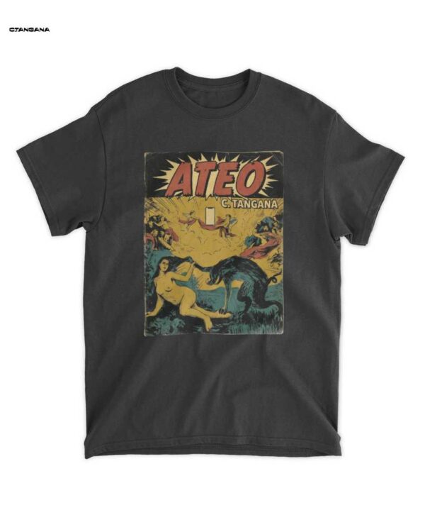 ATEO Merch: Portada Comic C Tangana Estilo Camiseta - Arte Religioso Moderno & Estilo Retro Unisex